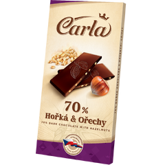 Carla Hořká čokoláda s oříšky 80g